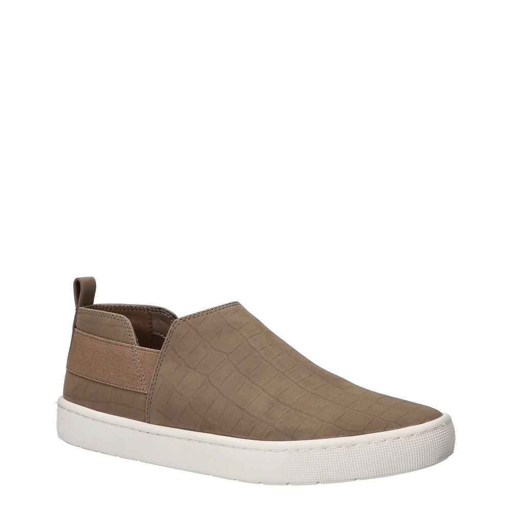 Bella Vita Womens Kiona Sneakers Size 8 Taupe Tan Slip On Casual Croc Textured